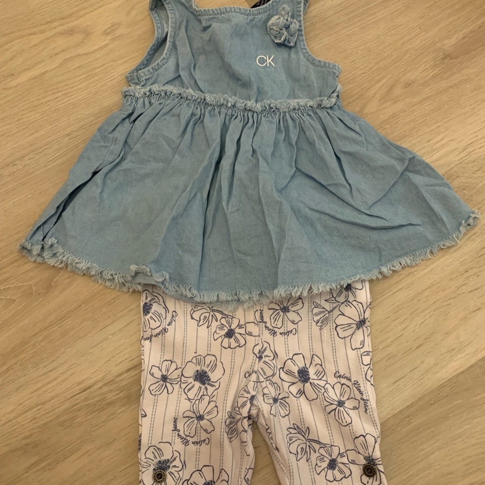 Calvin Klein denim tunic and leggings set